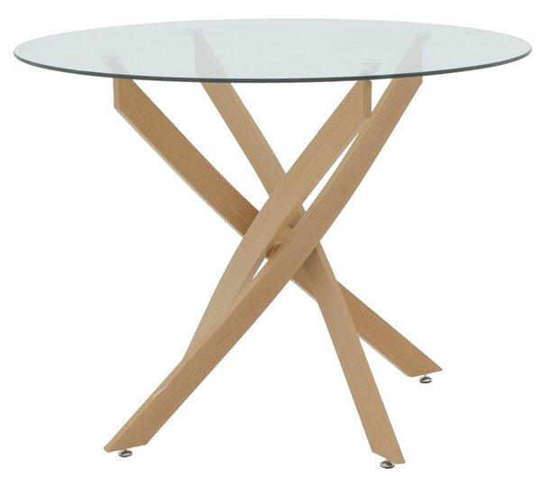 Set masa si scaune dining, 5 buc, Julita Antoro, Transparent, 80x80x75 cm
