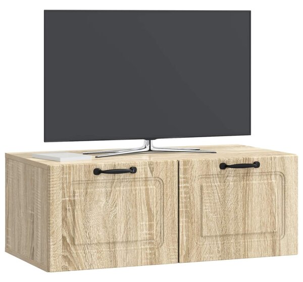 Fali TV szekrény Sonoma Tölgy 78,5 x 41 x 30 cm Szerelt Fa