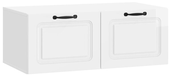Fali TV szekrény Magasfényű Fehér 78,5 x 41 x 30 cm Szerelt Fa