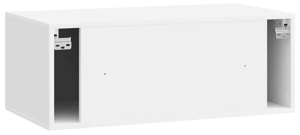 Fali TV szekrény Magasfényű Fehér 78,5 x 41 x 30 cm Szerelt Fa