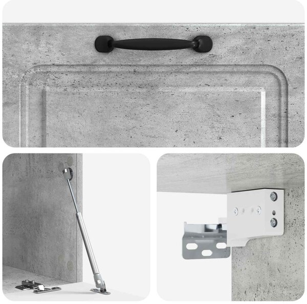 Fali TV szekrény Betonszürke 78,5 x 41 x 30 cm Szerelt Fa