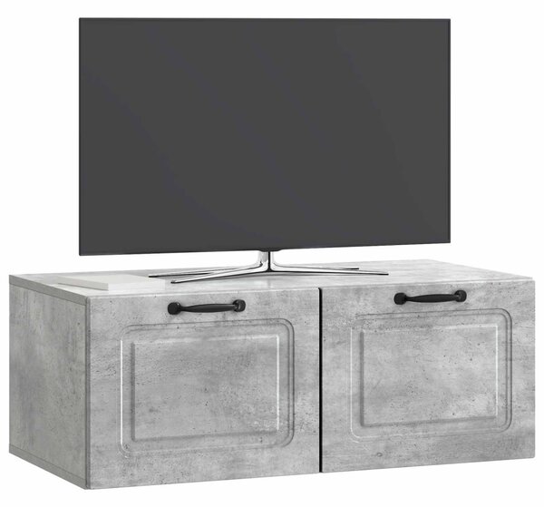 Fali TV szekrény Betonszürke 78,5 x 41 x 30 cm Szerelt Fa