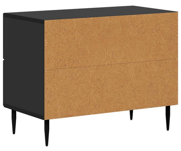 Éjjeliszekrény fiókkal Fekete 62 x 34,5 x 47,5 cm Szerelt Fa