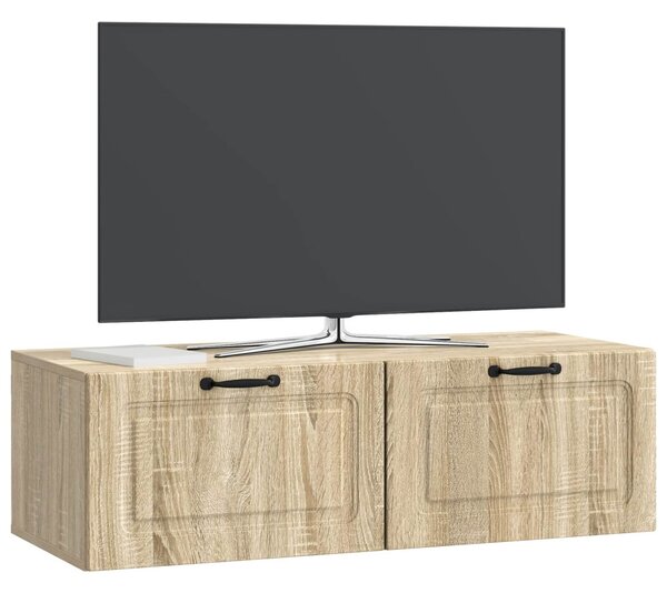Fali TV szekrény Sonoma Tölgy 98 x 41 x 30 cm Szerelt Fa