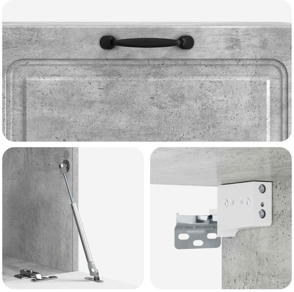 Fali TV szekrény Betonszürke 98 x 41 x 30 cm Szerelt Fa