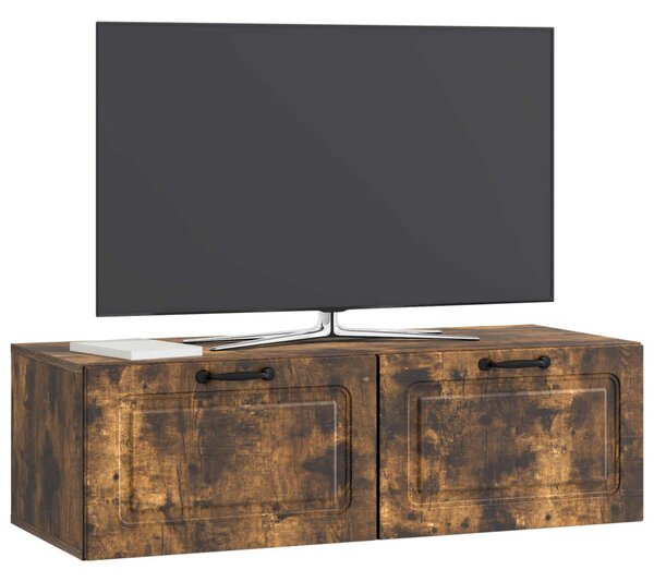Fali TV szekrény Füstös Tölgy 98 x 41 x 30 cm Szerelt Fa