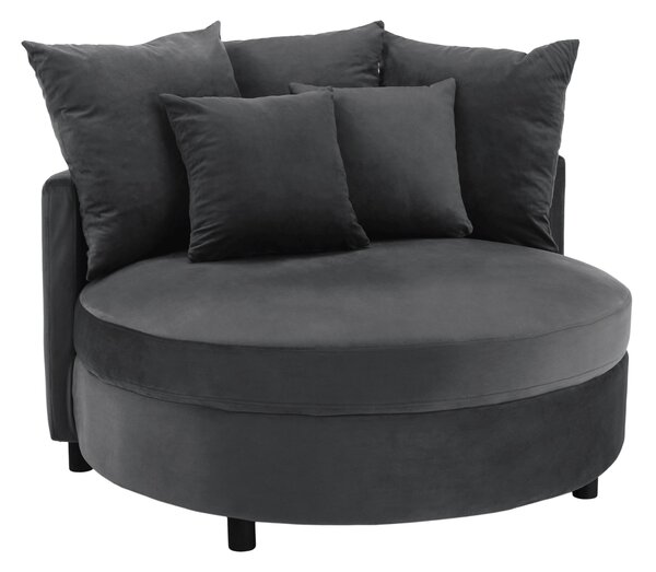 Kerek fotel, Velvet szövet szürke, SALOTO