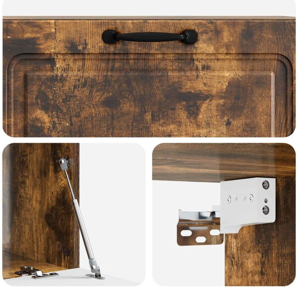 Fali TV szekrény Füstös Tölgy 98 x 41 x 30 cm Szerelt Fa
