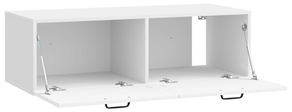 Fali TV szekrény Magasfényű Fehér 98 x 41 x 30 cm Szerelt Fa