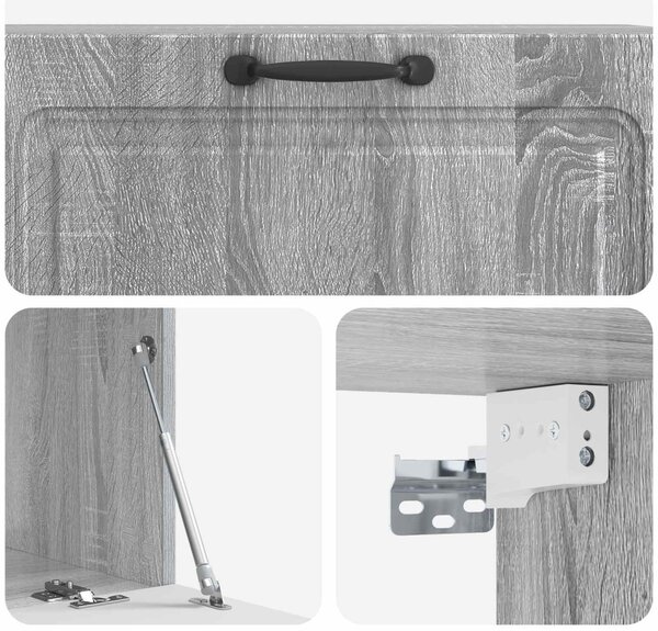 Fali TV szekrény Szürke Sonoma 98 x 41 x 30 cm Szerelt Fa