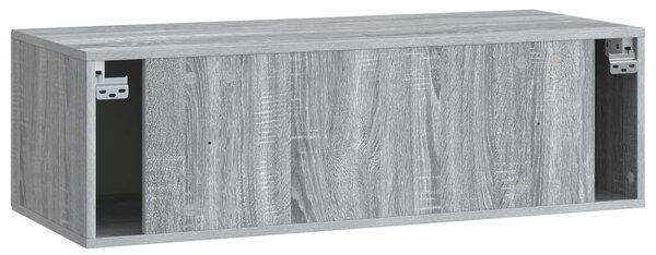 Fali TV szekrény Szürke Sonoma 98 x 41 x 30 cm Szerelt Fa