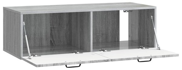Fali TV szekrény Szürke Sonoma 98 x 41 x 30 cm Szerelt Fa