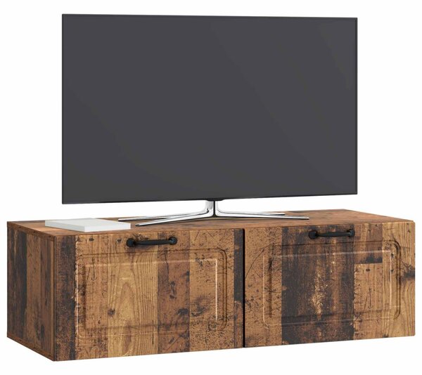 Fali TV szekrény Antik Fa 98 x 41 x 30 cm Szerelt Fa