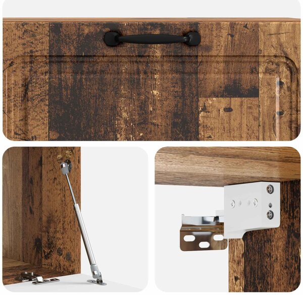 Fali TV szekrény Antik Fa 98 x 41 x 30 cm Szerelt Fa