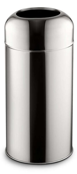 Fedél nélküli, rozsdamentes acél szemetes kuka, 40 L, 28X67CM, fényes 430SS