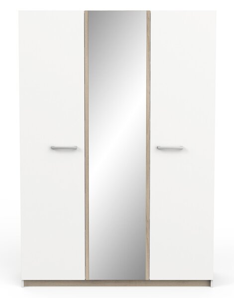 WATSON tükrös gardróbszekrény 134x192x51 – fehér