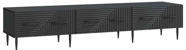 TV szekrény fiókkal Fekete 147 x 34,5 x 30 cm Szerelt Fa