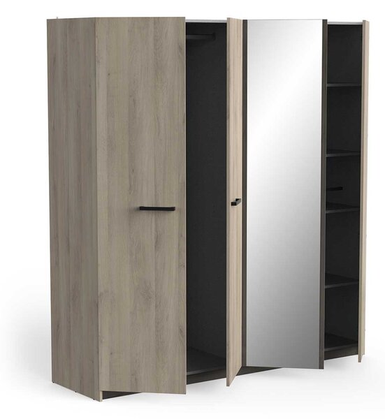WATSON tükrös gardróbszekrény 178x191x51 4 – tölgy