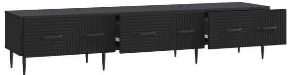 TV szekrény fiókkal Fekete 147 x 34,5 x 30 cm Szerelt Fa