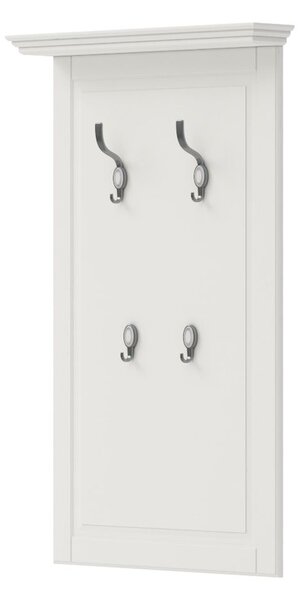 Előszoba panel, 4 akasztóval, fehér - PERCE NEIGE