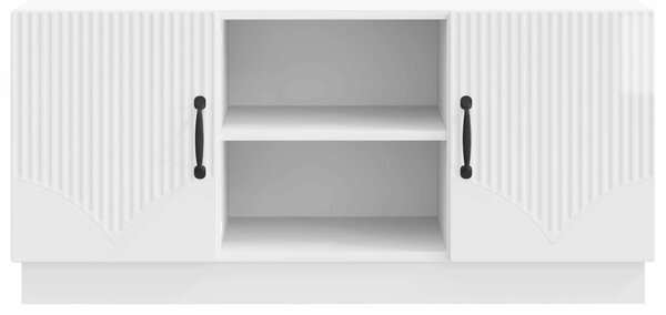 TV szekrény Magasfényű Fehér 102 x 34,5 x 47 cm Szerelt Fa