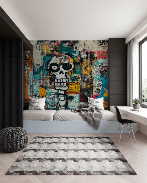 Fotótapéta Színes graffiti Basquiat stílusban, Graffiti és utcai művészet stílusú fotótapéta, w01187 : Uwalls.hu