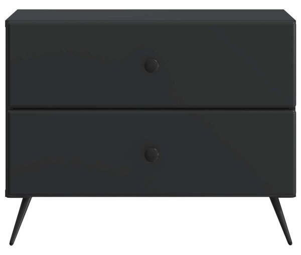 Éjjeliszekrény fiókkal Fekete 62 x 34,5 x 47,5 cm Szerelt Fa