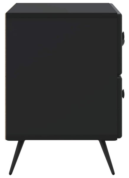Éjjeliszekrény fiókkal Fekete 62 x 34,5 x 47,5 cm Szerelt Fa