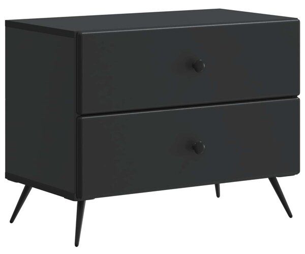 Éjjeliszekrény fiókkal Fekete 62 x 34,5 x 47,5 cm Szerelt Fa