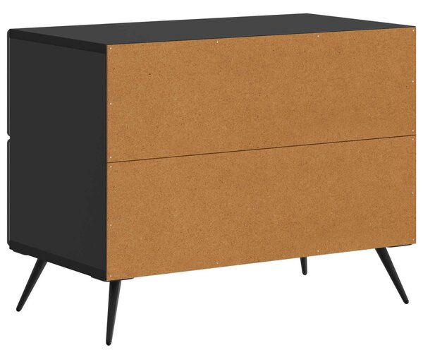 Éjjeliszekrény fiókkal Fekete 62 x 34,5 x 47,5 cm Szerelt Fa