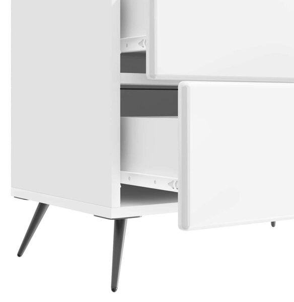 Éjjeliszekrény Magasfényű Fehér 62 x 34,5 x 47,5 cm Szerelt Fa