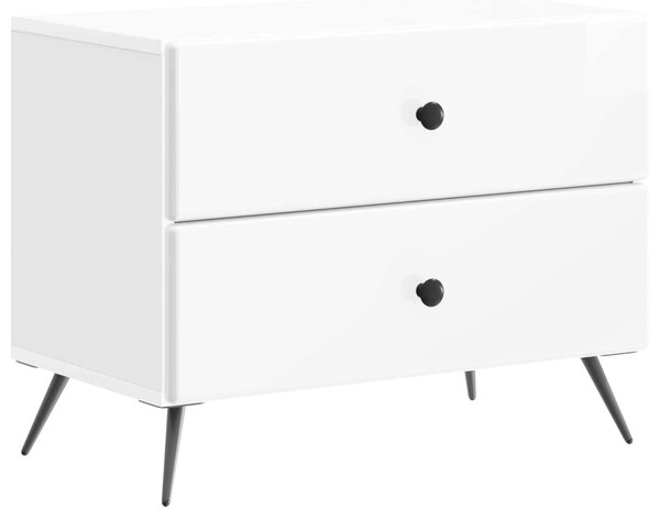 Éjjeliszekrény Magasfényű Fehér 62 x 34,5 x 47,5 cm Szerelt Fa
