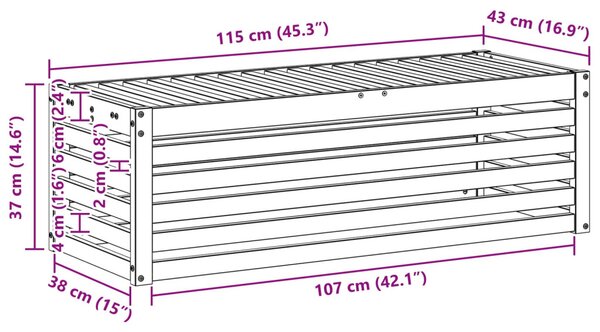 Kültéri Szék Pad Fehér 115 x 43 x 37 cm Tömör Akácfa