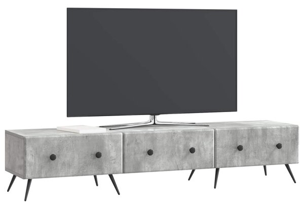 TV szekrény fiókkal Betonszürke 147 x 34,5 x 30 cm Szerelt Fa