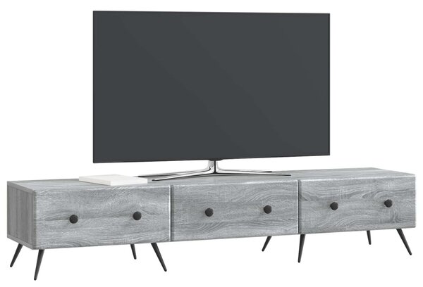 TV szekrény fiókkal Szürke Sonoma 147 x 34,5 x 30 cm Szerelt Fa
