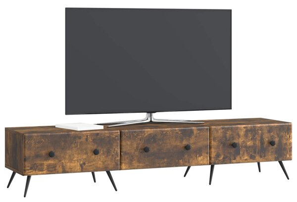 TV szekrény fiókkal Füstös Tölgy 147 x 34,5 x 30 cm Szerelt Fa