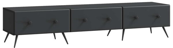 TV szekrény fiókkal Fekete 147 x 34,5 x 30 cm Szerelt Fa