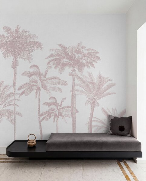 Fotótapéta Trópusi pálmafák oázisa minimális rózsaszín színű, Természet fotótapéta, w08111v1 : Uwalls.hu