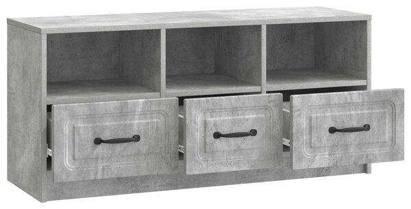 TV szekrény fiókkal Betonszürke 102 x 34,5 x 47 cm Szerelt Fa