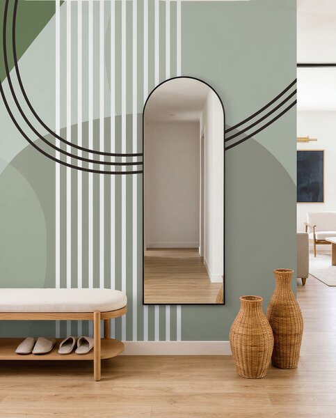 Fotótapéta Geometriai absztrakciós vonal és kör minimalizmus modern stílusú zöld szín, Fotótapéta absztrakt, w08173v1 : Uwalls.hu
