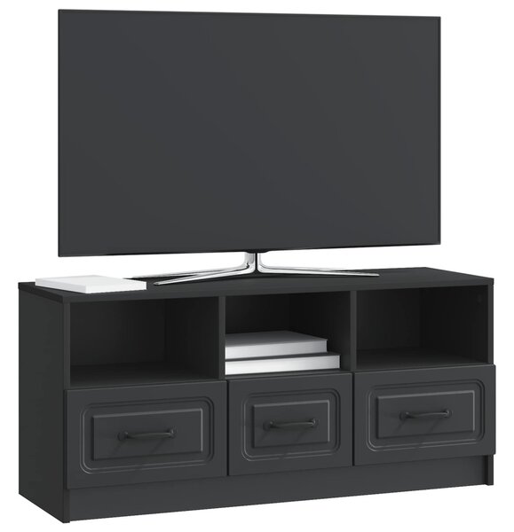 TV szekrény fiókkal Fekete 102 x 34,5 x 47 cm Szerelt Fa