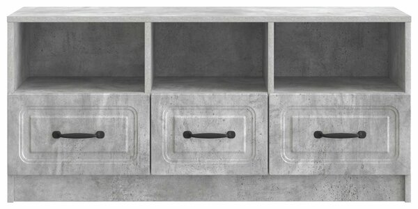 TV szekrény fiókkal Betonszürke 102 x 34,5 x 47 cm Szerelt Fa