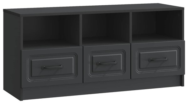 TV szekrény fiókkal Fekete 102 x 34,5 x 47 cm Szerelt Fa