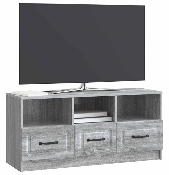 TV szekrény fiókkal Szürke Sonoma 102 x 34,5 x 47 cm Szerelt Fa