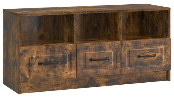 TV szekrény fiókkal Füstös Tölgy 102 x 34,5 x 47 cm Szerelt Fa