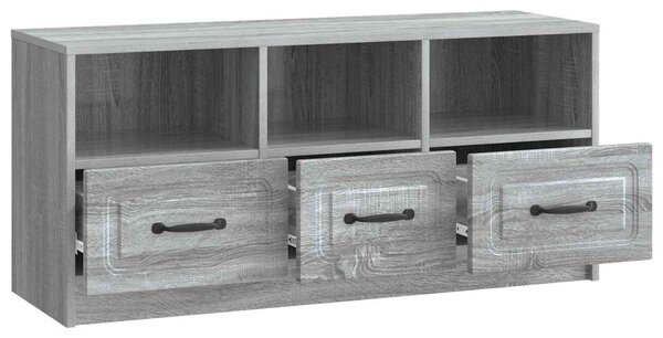 TV szekrény fiókkal Szürke Sonoma 102 x 34,5 x 47 cm Szerelt Fa