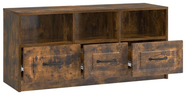 TV szekrény fiókkal Füstös Tölgy 102 x 34,5 x 47 cm Szerelt Fa
