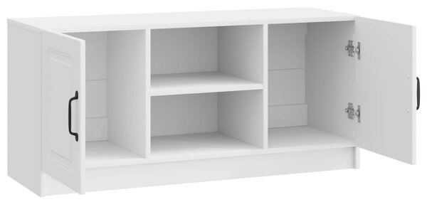 TV szekrény Magasfényű Fehér 102 x 34,5 x 47 cm Szerelt Fa