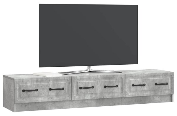 TV szekrény fiókkal Betonszürke 147 x 34,5 x 27 cm Szerelt Fa
