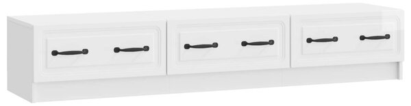 TV szekrény Magasfényű Fehér 147 x 34,5 x 27 cm Szerelt Fa